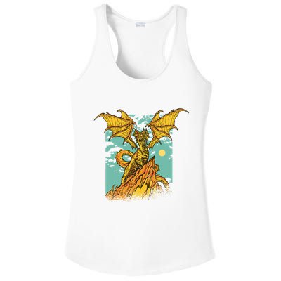 Powerful Dragon Creature Ladies PosiCharge Competitor Racerback Tank