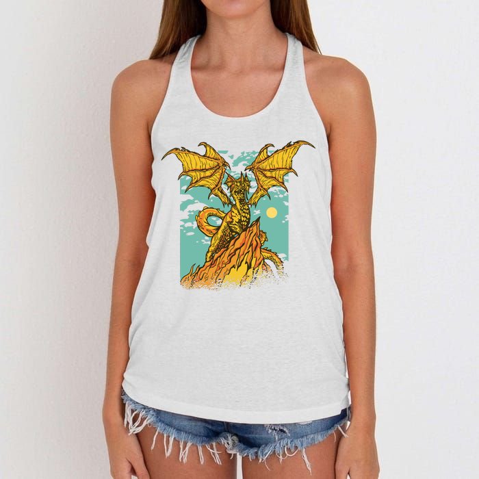 Powerful Dragon Creature Women's Knotted Racerback Tank