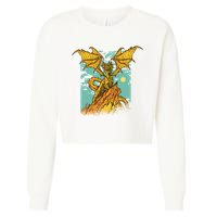 Powerful Dragon Creature Cropped Pullover Crew