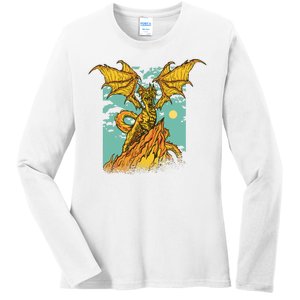 Powerful Dragon Creature Ladies Long Sleeve Shirt