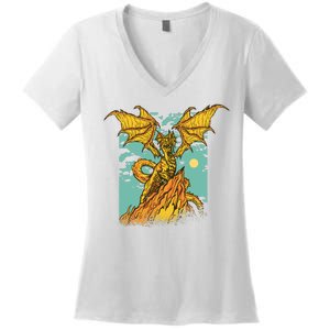 Powerful Dragon Creature Women's V-Neck T-Shirt