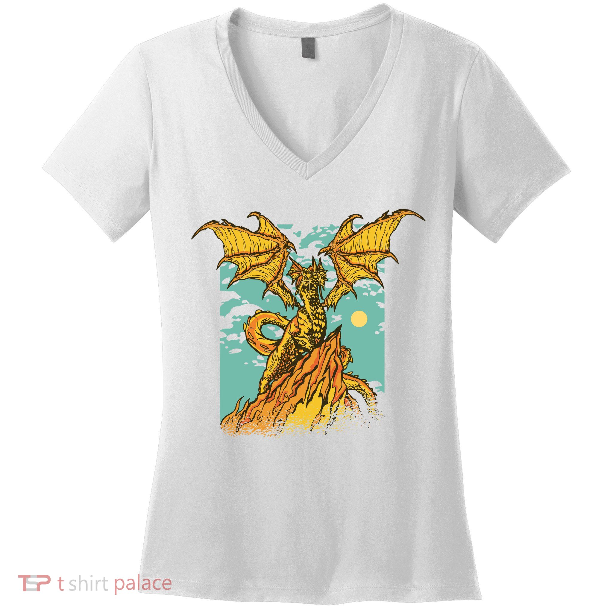 Powerful Dragon Creature Women's V-Neck T-Shirt