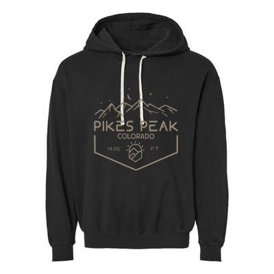 Pikes Peak 14115 Ft. Colorado Mountains Garment-Dyed Fleece Hoodie