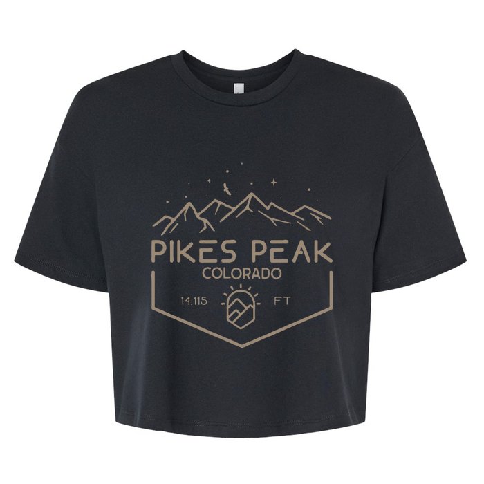 Pikes Peak 14115 Ft. Colorado Mountains Bella+Canvas Jersey Crop Tee