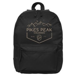 Pikes Peak 14115 Ft. Colorado Mountains 16 in Basic Backpack