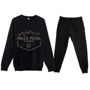 Pikes Peak 14115 Ft. Colorado Mountains Premium Crewneck Sweatsuit Set