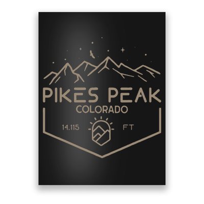 Pikes Peak 14115 Ft. Colorado Mountains Poster