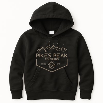 Pikes Peak 14115 Ft. Colorado Mountains Kids Hoodie