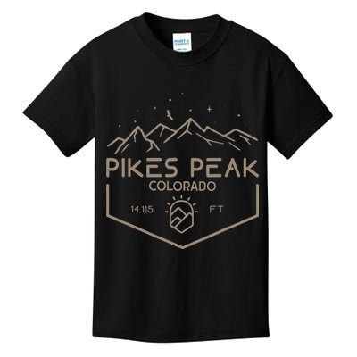 Pikes Peak 14115 Ft. Colorado Mountains Kids T-Shirt