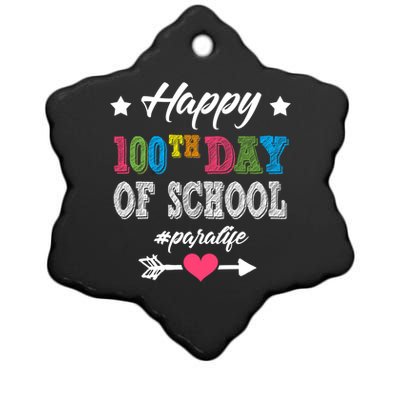 Para Paraprofessional 100th Day Of School 100 Days Smarter Gift Ceramic Star Ornament