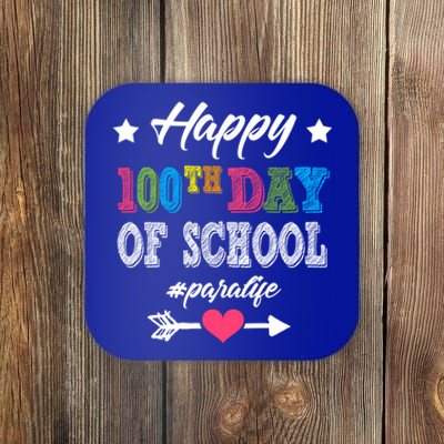 Para Paraprofessional 100th Day Of School 100 Days Smarter Cute Gift Coaster