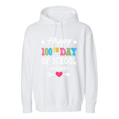 Para Paraprofessional 100th Day Of School 100 Days Smarter Cute Gift Garment-Dyed Fleece Hoodie