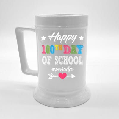 Para Paraprofessional 100th Day Of School 100 Days Smarter Cute Gift Beer Stein