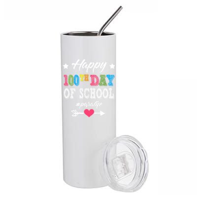 Para Paraprofessional 100th Day Of School 100 Days Smarter Cute Gift Stainless Steel Tumbler