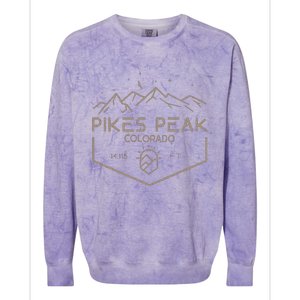 Pikes Peak 14115 Ft. Colorado Mountains Colorblast Crewneck Sweatshirt