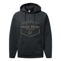 Pikes Peak 14115 Ft. Colorado Mountains Performance Fleece Hoodie