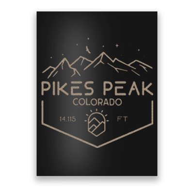 Pikes Peak 14115 Ft. Colorado Mountains Poster