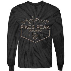 Pikes Peak 14115 Ft. Colorado Mountains Tie-Dye Long Sleeve Shirt