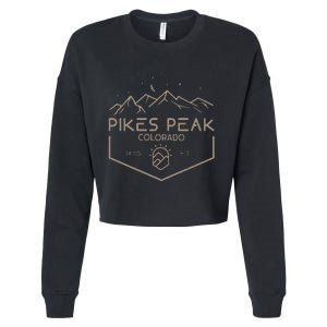 Pikes Peak 14115 Ft. Colorado Mountains Cropped Pullover Crew