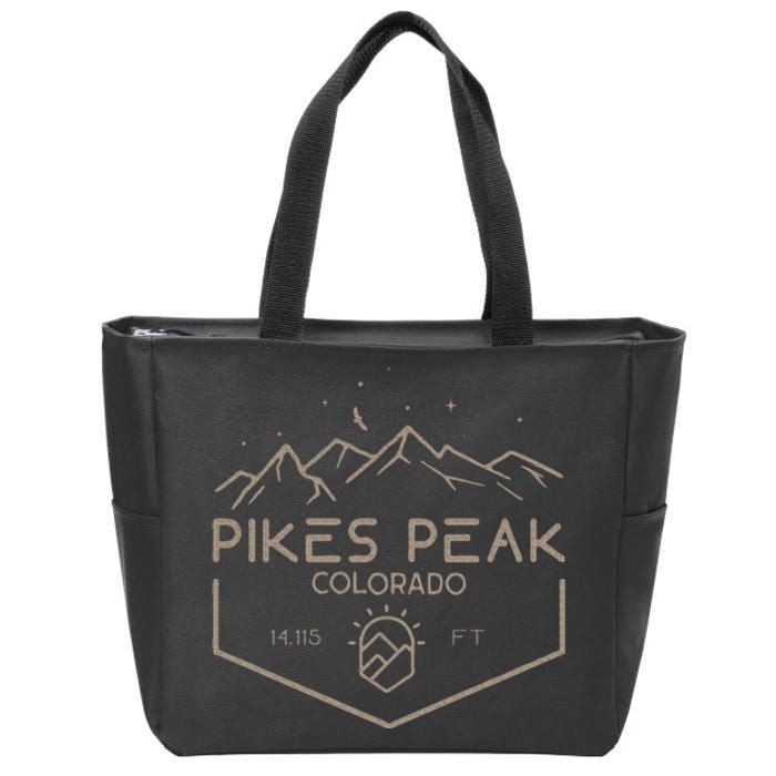 Pikes Peak 14115 Ft. Colorado Mountains Zip Tote Bag