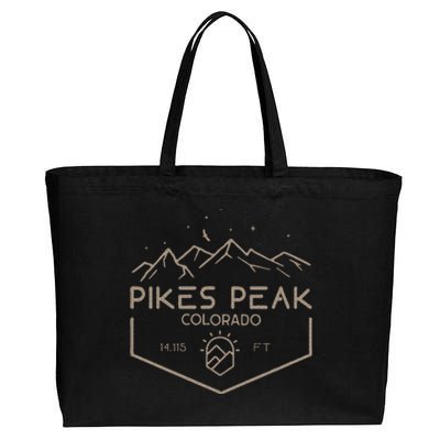 Pikes Peak 14115 Ft. Colorado Mountains Cotton Canvas Jumbo Tote