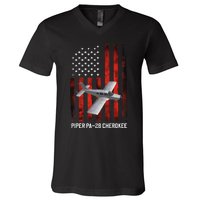 Piper Pa 28 Cherokee Plane Piper Pa 28 140 Flight Training V-Neck T-Shirt