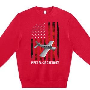 Piper Pa 28 Cherokee Plane Piper Pa 28 140 Flight Training Premium Crewneck Sweatshirt