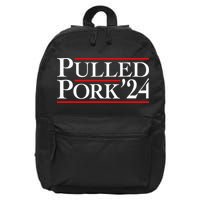 Pulled Pork 24 Funny Bbq Lover Political Slogan Humor Pun 16 in Basic Backpack
