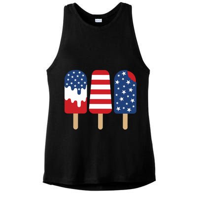 Patriotic Popsicle 4th Of July Family Ladies PosiCharge Tri-Blend Wicking Tank