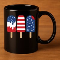 Patriotic Popsicle 4th Of July Family 11oz C Handle Ceramic Mug