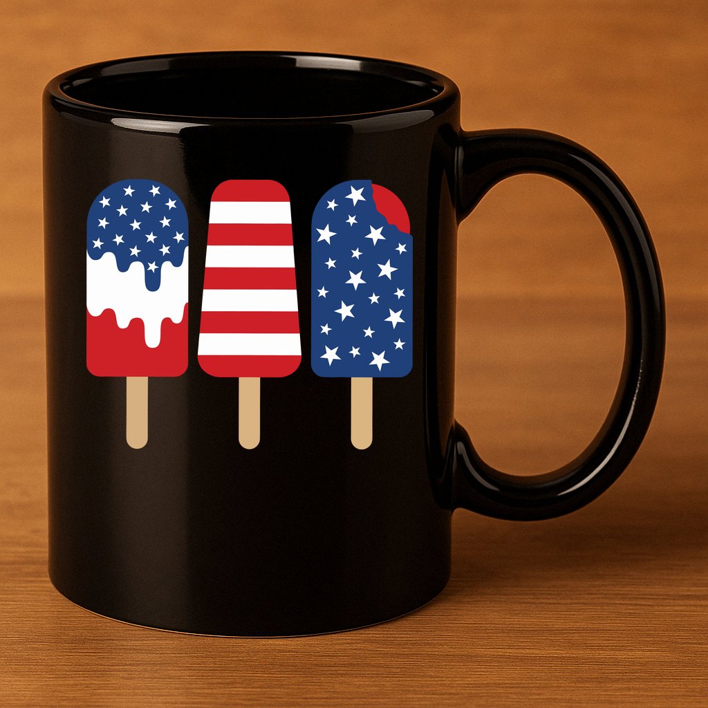 Patriotic Popsicle 4th Of July Family 11oz C Handle Ceramic Mug