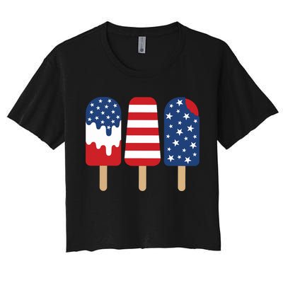 Patriotic Popsicle 4th Of July Family Crop Top