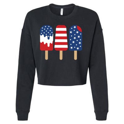 Patriotic Popsicle 4th Of July Family Cropped Pullover Crew