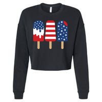 Patriotic Popsicle 4th Of July Family Cropped Pullover Crew