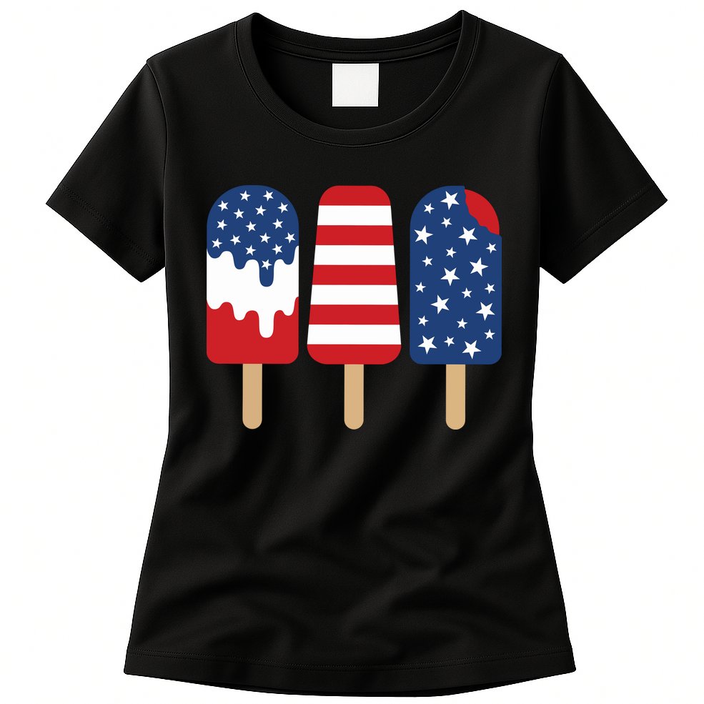 Patriotic Popsicle 4th Of July Family Womens T-Shirt
