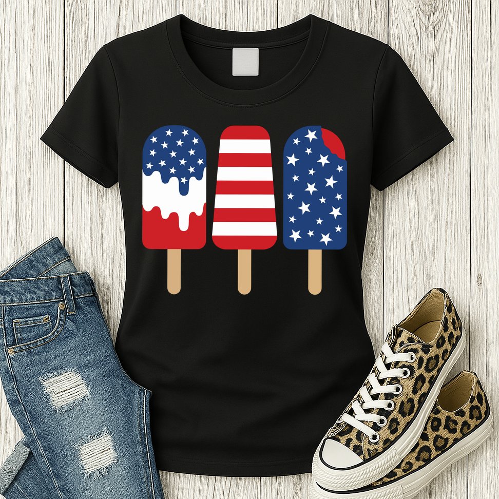 Patriotic Popsicle 4th Of July Family Womens T-Shirt