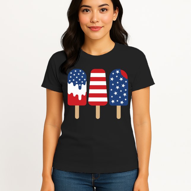 Patriotic Popsicle 4th Of July Family Womens T-Shirt