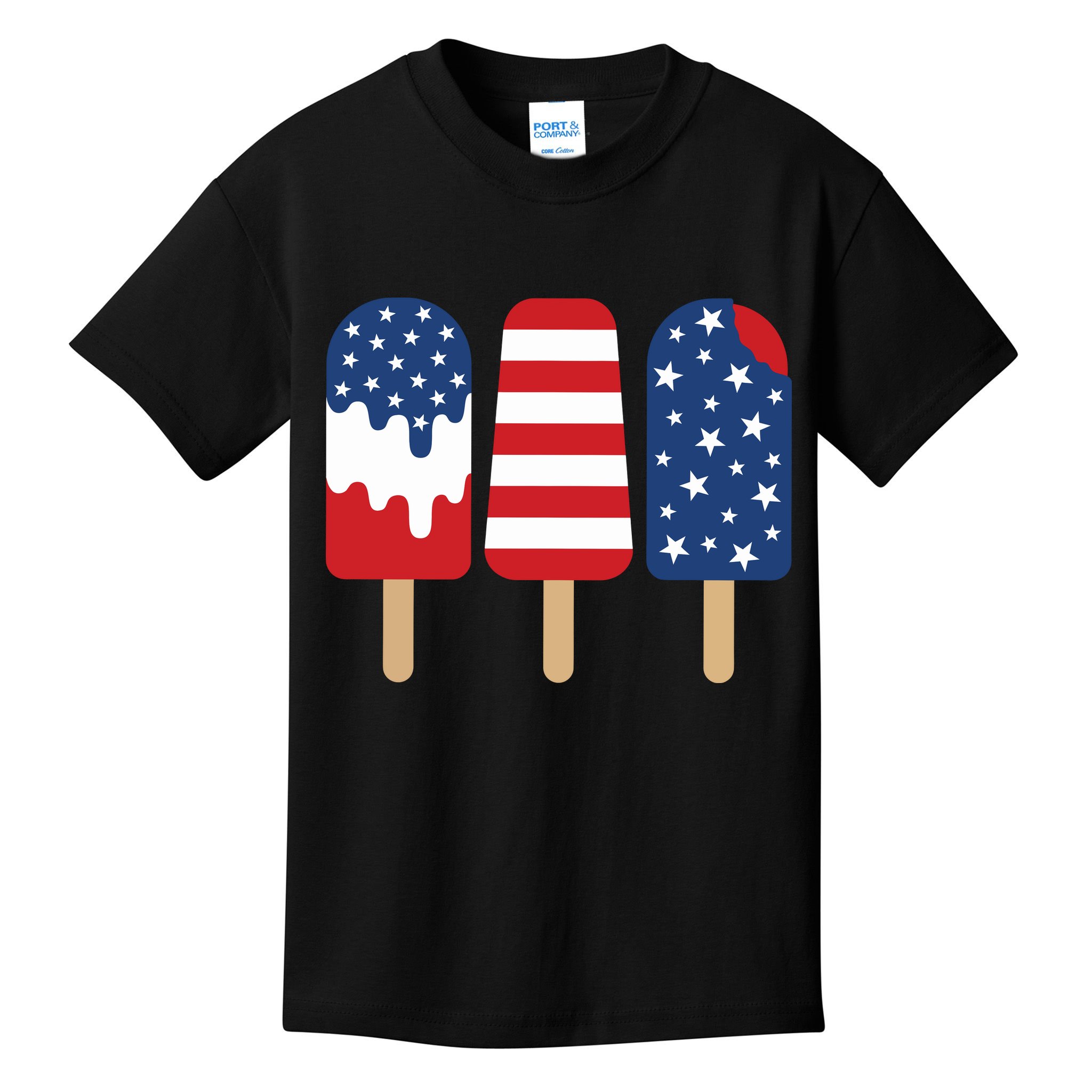 Patriotic Popsicle 4th Of July Family Kids T-Shirt