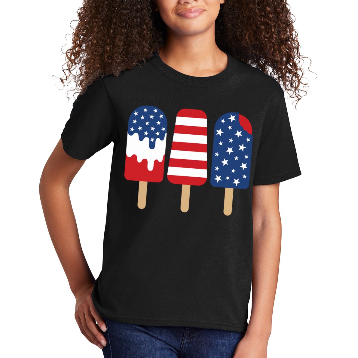 Patriotic Popsicle 4th Of July Family Kids T-Shirt