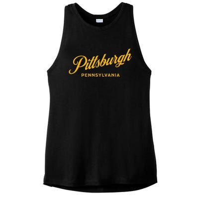 Pittsburgh Pennsylvania 412 Home Steel City Vintage Ladies PosiCharge Tri-Blend Wicking Tank