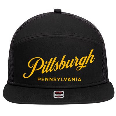 Pittsburgh Pennsylvania 412 Home Steel City Vintage 7 Panel Mesh Trucker Snapback Hat