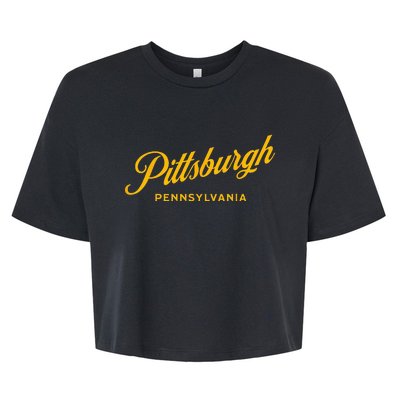 Pittsburgh Pennsylvania 412 Home Steel City Vintage Bella+Canvas Jersey Crop Tee