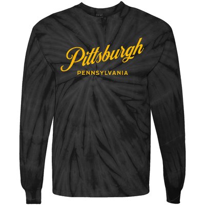 Pittsburgh Pennsylvania 412 Home Steel City Vintage Tie-Dye Long Sleeve Shirt