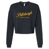 Pittsburgh Pennsylvania 412 Home Steel City Vintage Cropped Pullover Crew