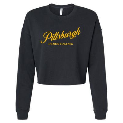 Pittsburgh Pennsylvania 412 Home Steel City Vintage Cropped Pullover Crew