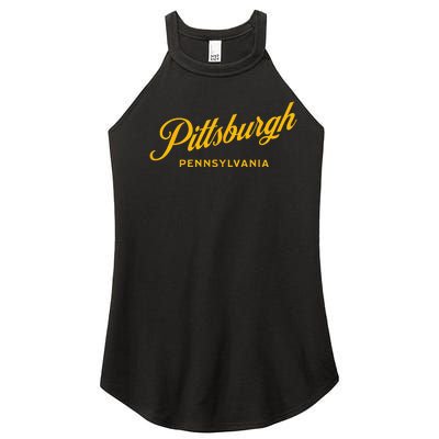 Pittsburgh Pennsylvania 412 Home Steel City Vintage Women’s Perfect Tri Rocker Tank