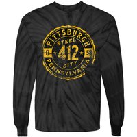 Pittsburgh Pennsylvania 412 Steel City Home Vintage Tie-Dye Long Sleeve Shirt