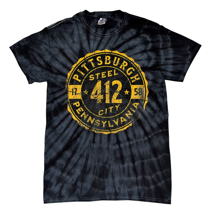 Pittsburgh Pennsylvania 412 Steel City Home Vintage Tie-Dye T-Shirt