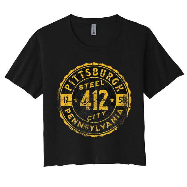 Pittsburgh Pennsylvania 412 Steel City Home Vintage Crop Top