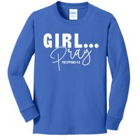 Pray Philippians 4:6 Inspirational Christian Design Great Gift Kids Long Sleeve Shirt